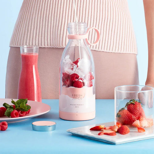 Botella Licuadora Portátil Recargable USB – 420 mL | Ideal para Smoothies, Jugos y Batidos